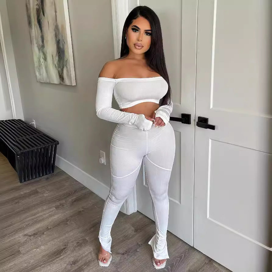 New Women's Reflective Zip-Up Sports Set