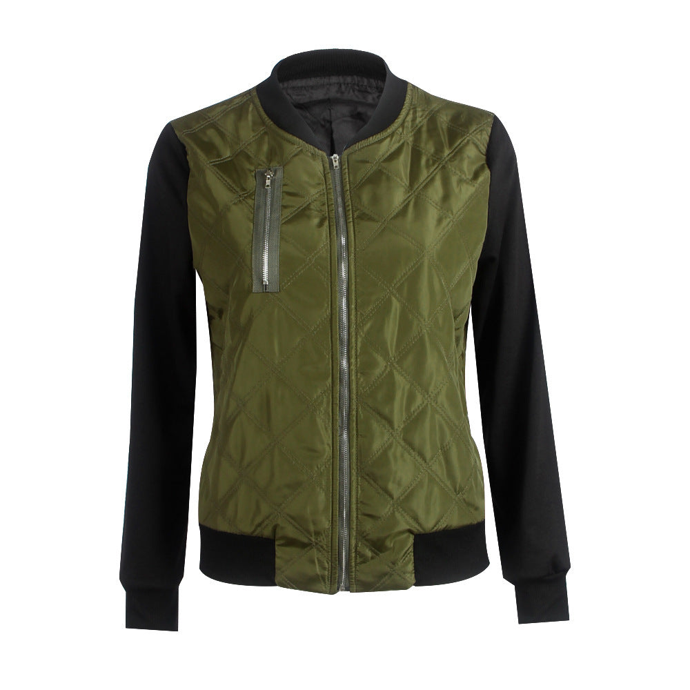 Trendy Solid Color Zip-Up Jacket for Women
