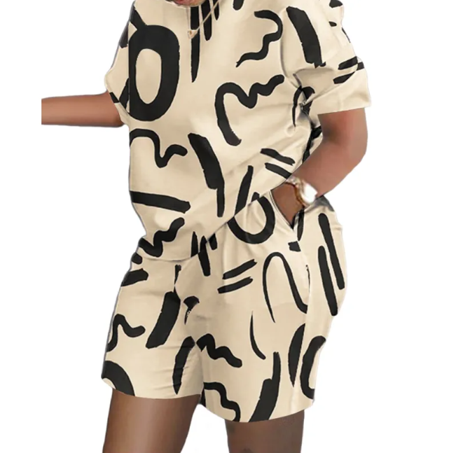 Women's Printed Two-Piece Commuter Set