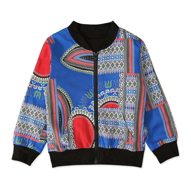 Printed Top Zip Coat