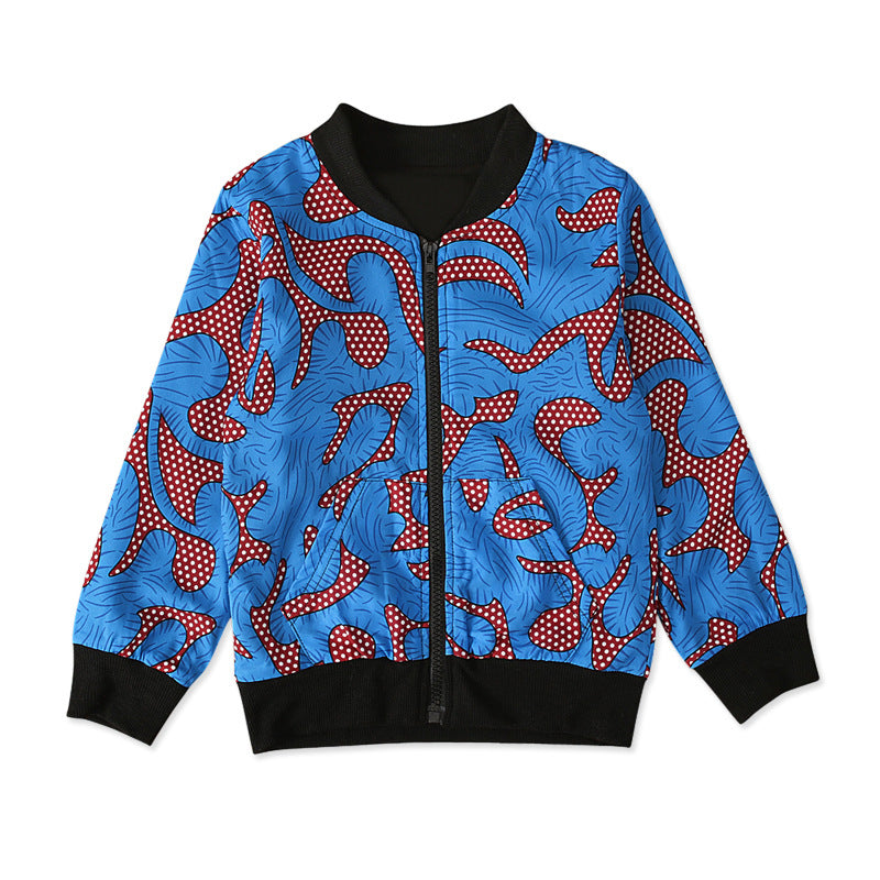 Printed Top Zip Coat