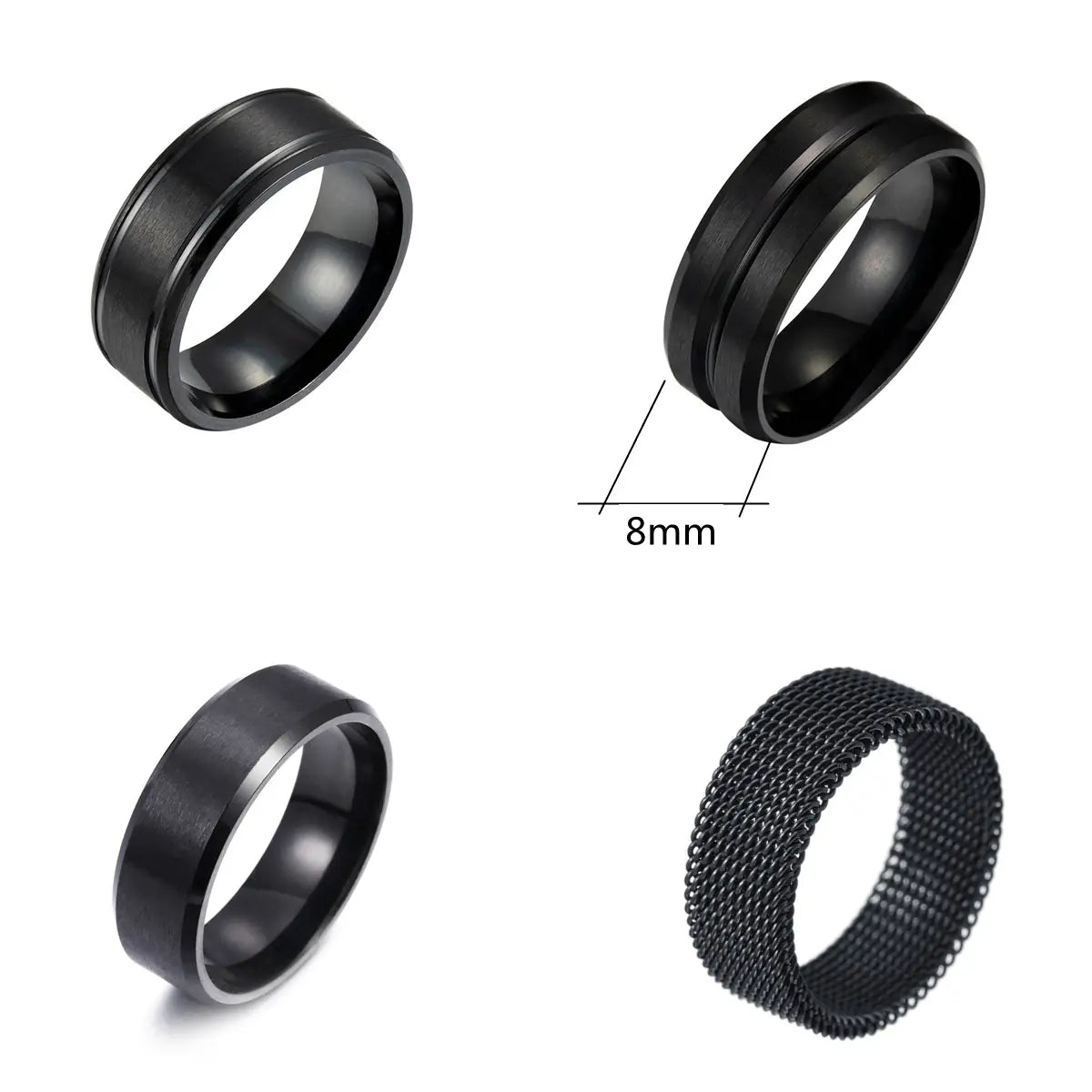 Men's Titanium Steel Ring - 8mm European & American Style