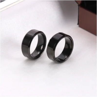 Men's Titanium Steel Ring - 8mm European & American Style