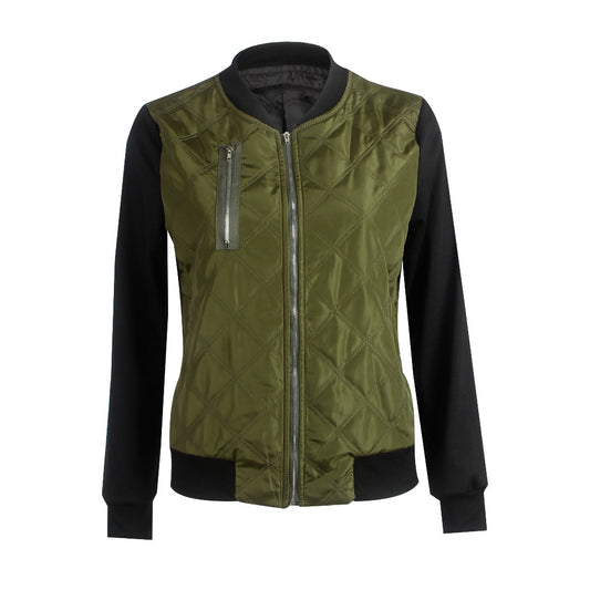 Trendy Solid Color Zip-Up Jacket for Women
