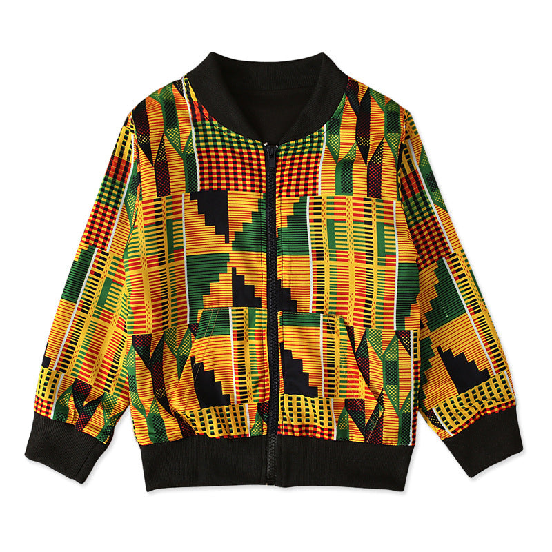 Printed Top Zip Coat