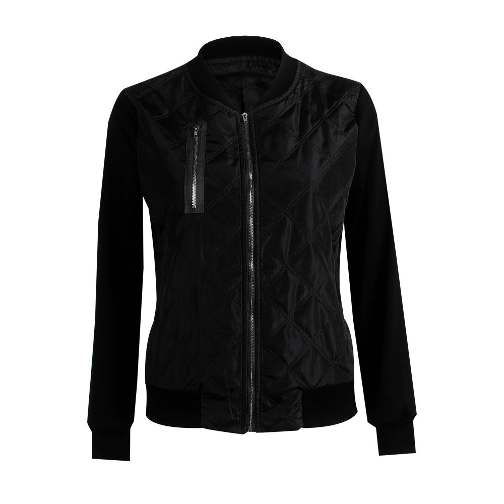 Trendy Solid Color Zip-Up Jacket for Women